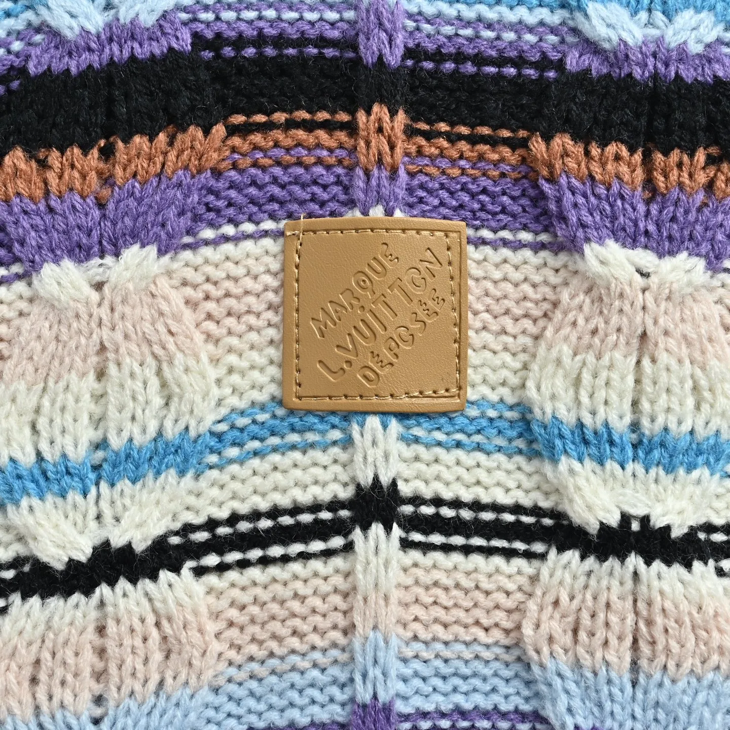 Louis Vuitton/Louis Vuitton Retro Color Striped Stand Collar Zip Knit Cardigan